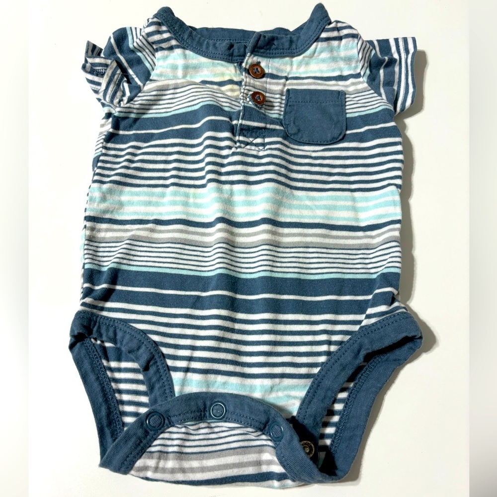 🎈Carter’s Just One You Blue/White Striped Bodysuit 3 Months